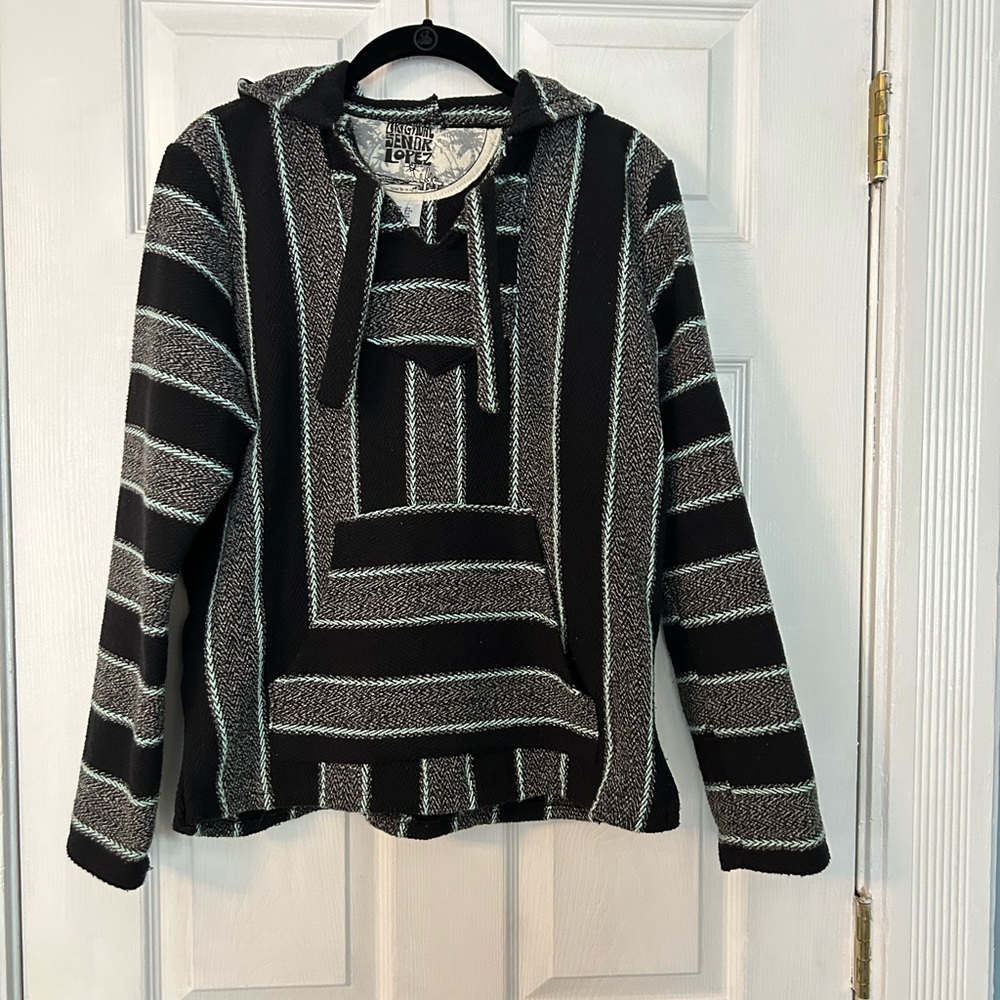 Original Senor Lopez striped, hooded pullover. Size S.